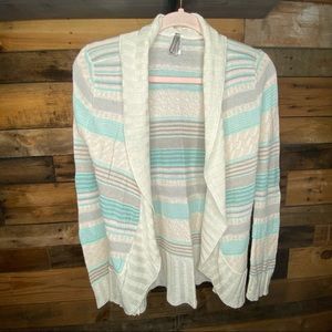 Lightweight cream and mint green cardigan